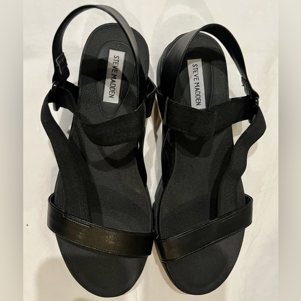 Steve Madden Black Casual Sandals - Women’s Size 10
